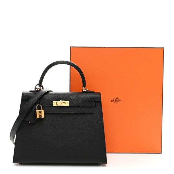 Hermès Epsom Kelly Sellier 25 Black