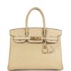 Hermès Birkin 30 Parchemin Ostrich Gold Hardware