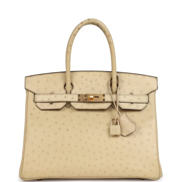 Hermès Birkin 30 Parchemin Ostrich Gold Hardware