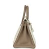 H-B-251229-7-04 Hermès Birkin 25 in White and Etoupe Clemence Leather with Brushed Gold Hardware