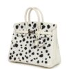 H-B-260121-7-03 Custom Dalmatian Swarovski Crystal Hermès Birkin 25 in White Epsom Leather with Palladium Hardware