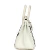 H-B-260121-7-04 Custom Dalmatian Swarovski Crystal Hermès Birkin 25 in White Epsom Leather with Palladium Hardware