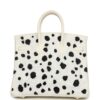 Custom Dalmatian Swarovski Crystal Hermès Birkin 25 in White Epsom Leather with Palladium Hardware