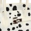 H-B-260121-7-09 Custom Dalmatian Swarovski Crystal Hermès Birkin 25 in White Epsom Leather with Palladium Hardware