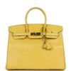 H-B-260123-8-01 Hermès Birkin 35 Mimosa Matte Alligator Palladium Hardware