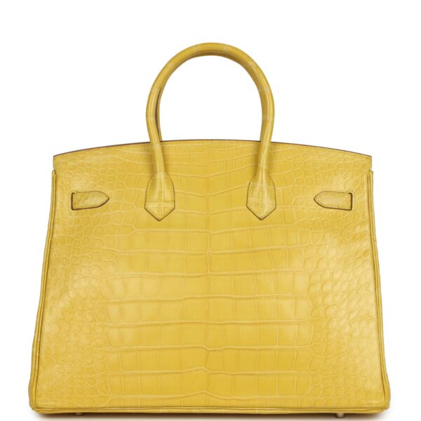 H-B-260123-8-05 Hermès Birkin 35 Mimosa Matte Alligator Palladium Hardware