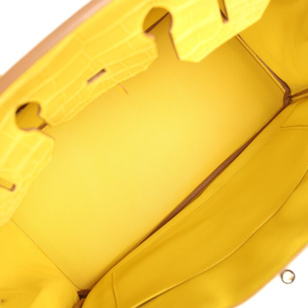H-B-260123-8-09 Hermès Birkin 35 Mimosa Matte Alligator Palladium Hardware