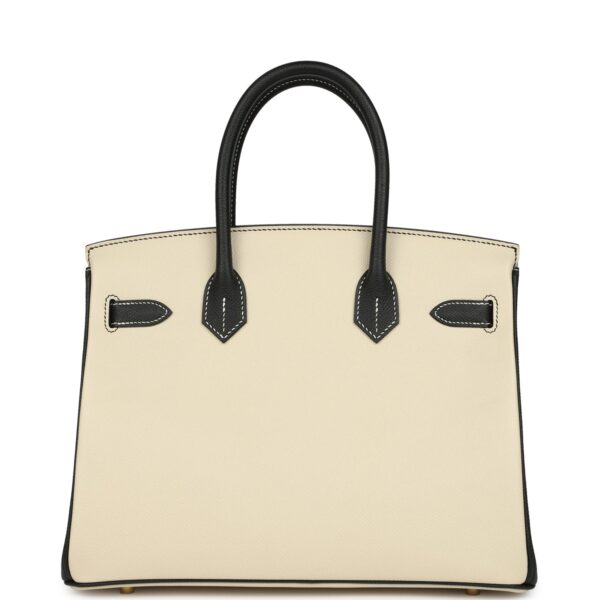H-B-260126-1-05 Hermès Birkin 30 Craie, Black Epsom Brushed Gold Hardware