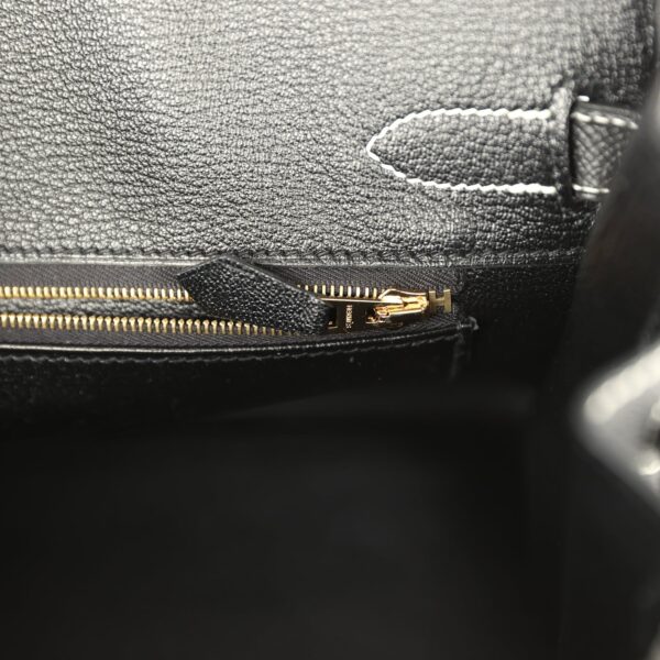 H-B-260126-1-10 Hermès Birkin 30 Craie, Black Epsom Brushed Gold Hardware