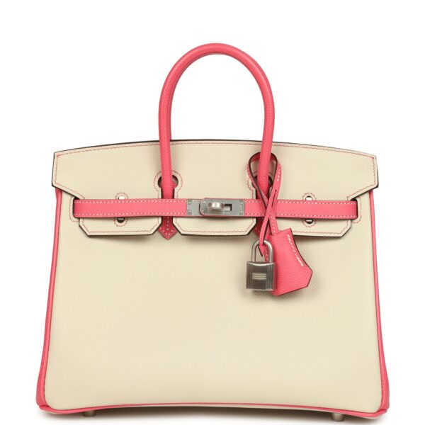 Hermès Birkin 25 Craie, Rose Azalee Epsom Brushed Palladium Hardware
