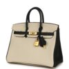 H-B-260511-5-03 (1) Hermès Special Order (HSS) Birkin 25 Craie and Black Togo Brushed Gold Hardware
