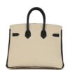 H-B-260511-5-05 Hermès Special Order (HSS) Birkin 25 Craie and Black Togo Brushed Gold Hardware