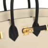 H-B-260511-5-08 Hermès Special Order (HSS) Birkin 25 Craie and Black Togo Brushed Gold Hardware