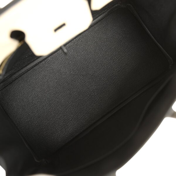 H-B-260511-5-09 Hermès Special Order (HSS) Birkin 25 Craie and Black Togo Brushed Gold Hardware
