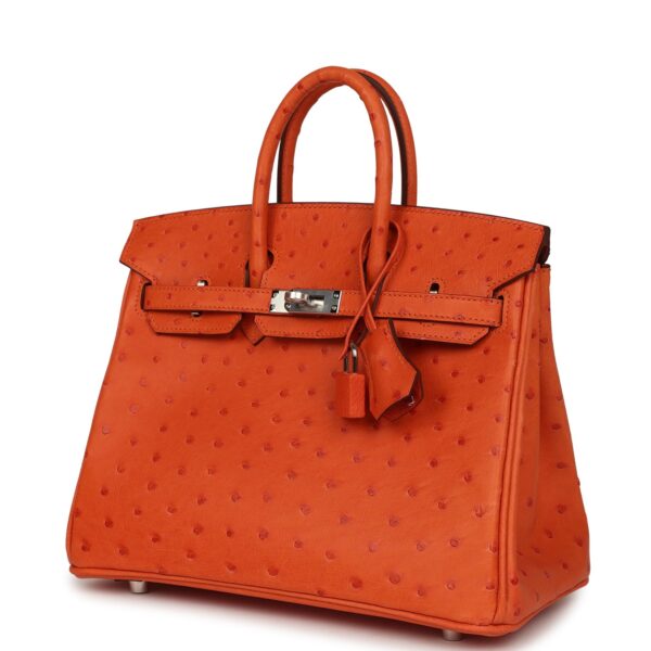 H-B-260512-2-CL-03 Hermès Birkin 25 Tangerine Ostrich Palladium Hardware
