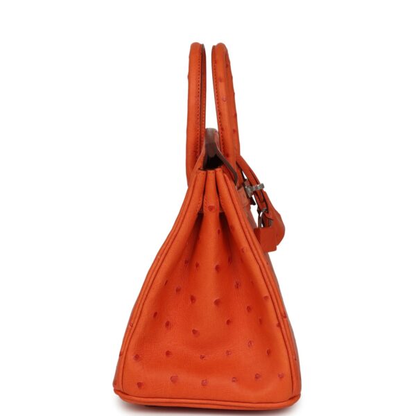 H-B-260512-2-CL-04 Hermès Birkin 25 Tangerine Ostrich Palladium Hardware