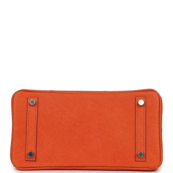 H-B-260512-2-CL-06 Hermès Birkin 25 Tangerine Ostrich Palladium Hardware