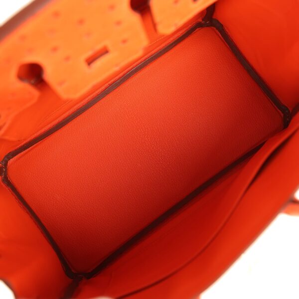 H-B-260512-2-CL-09 Hermès Birkin 25 Tangerine Ostrich Palladium Hardware