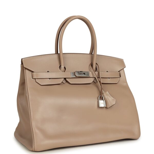 H-B-260601-8-02 Hermès Birkin 35 Argile Tadelakt Guilloche Palladium Hardware