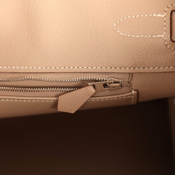 H-B-260601-8-10 Hermès Birkin 35 Argile Tadelakt Guilloche Palladium Hardware