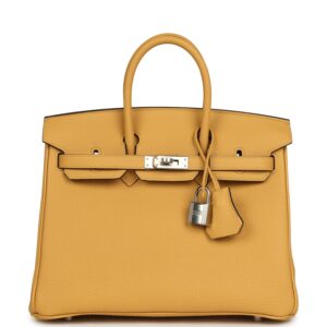 H-B-260602-1-01 Hermès Birkin 25 Paille Togo Palladium Hardware