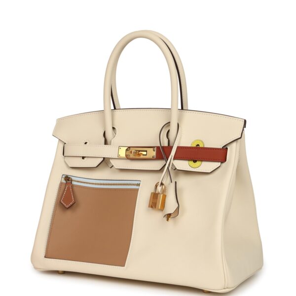 Hermès Colormatic Birkin 30 Nata, Lime, Chai, Cuivre and Bleu Brume Swift Gold Hardware