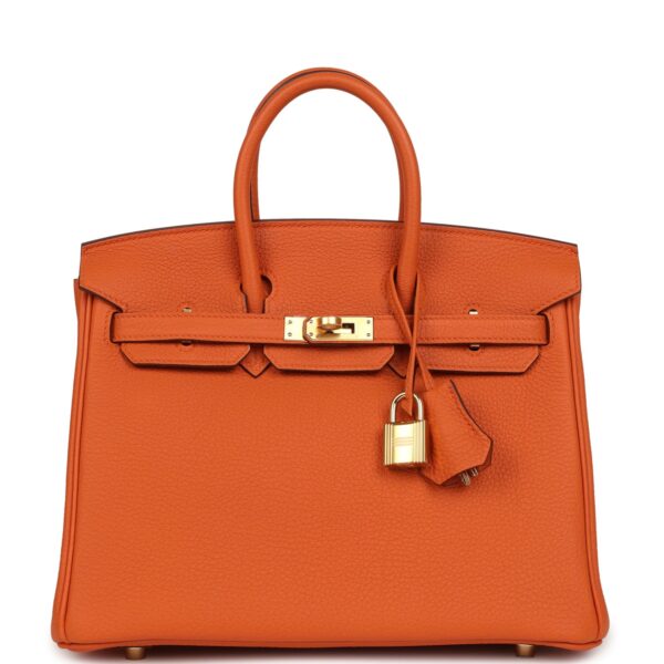 H-B-260613-1-01 (1) Hermès Birkin 25 Orange Togo Gold Hardware