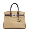 Hermès Special Order (HSS) Birkin 30 Poussiere, Amethyst Matte Alligator Palladium Hardware