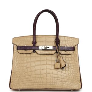 H-B-260616-6-JK-01 Hermès Special Order (HSS) Birkin 30 Poussiere, Amethyst Matte Alligator Palladium Hardware
