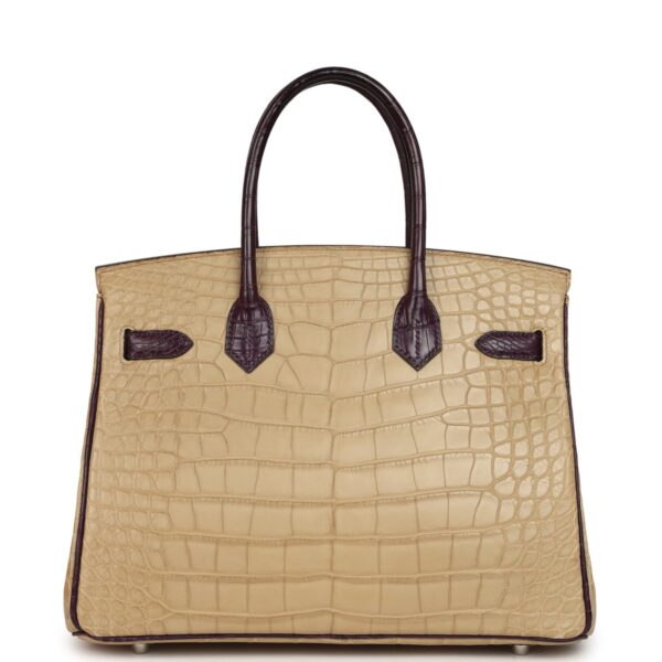 Hermès Special Order (HSS) Birkin 30 Poussiere, Amethyst Matte Alligator Palladium Hardware