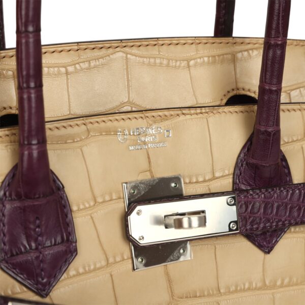 Hermès Special Order (HSS) Birkin 30 Poussiere, Amethyst Matte Alligator Palladium Hardware