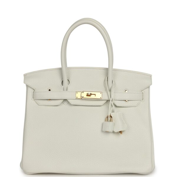 Hermès Birkin 30 White Clemence Gold Hardware