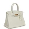 Hermès Birkin 30 White Clemence Gold Hardware