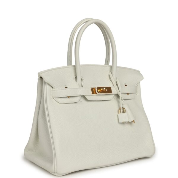 Hermès Birkin 30 White Clemence Gold Hardware