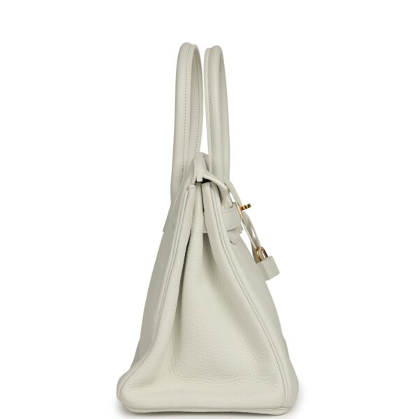 Hermès Birkin 30 White Clemence Gold Hardware