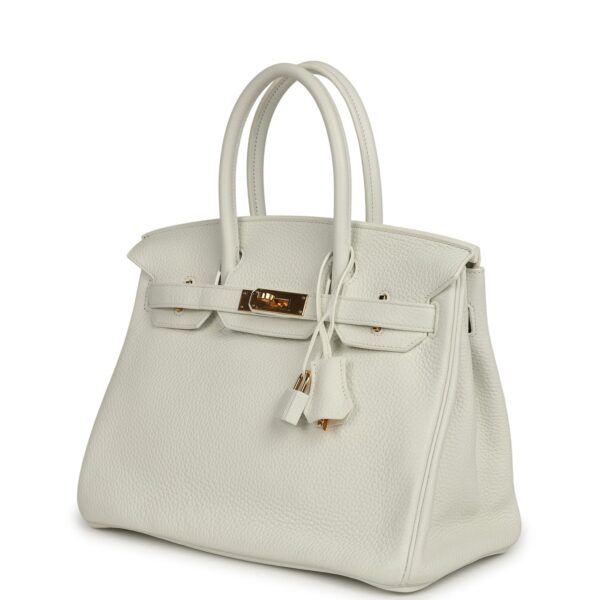 Hermès Birkin 30 White Clemence Gold Hardware