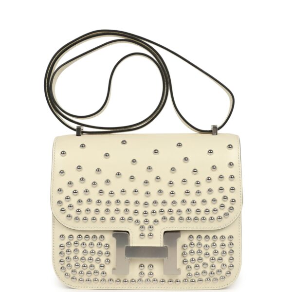 Hermès Constance 18 Clouté Cream Box Palladium Hardware