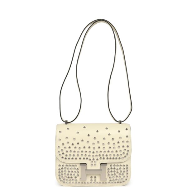 Hermès Constance 18 Clouté Cream Box Palladium Hardware