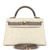 H-K-241216-3-01 Hermès Kelly Sellier 20 Beton, Gris Tourterelle Ostrich Permabrass Hardware