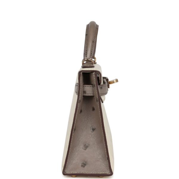 H-K-241216-3-04 Hermès Kelly Sellier 20 Beton, Gris Tourterelle Ostrich Permabrass Hardware