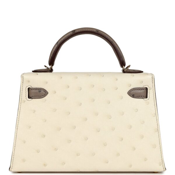 H-K-241216-3-05 Hermès Kelly Sellier 20 Beton, Gris Tourterelle Ostrich Permabrass Hardware