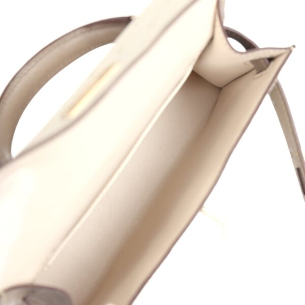 H-K-241216-3-08 Hermès Kelly Sellier 20 Beton, Gris Tourterelle Ostrich Permabrass Hardware