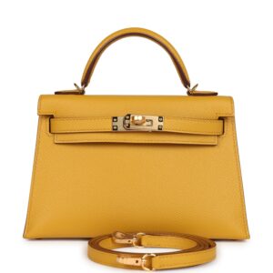Hermès Kelly Sellier 20 Jaune Ambre Epsom Gold Hardware