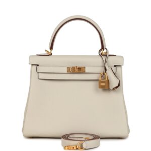 H-K-250506-7-01 Hermès Kelly Retourne 25 Craie Verso Togo Brushed Gold Hardware