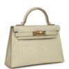 H-K-260115-7-WH-02 Hermès Kelly Sellier 20 Beton Matte Alligator Gold Hardware