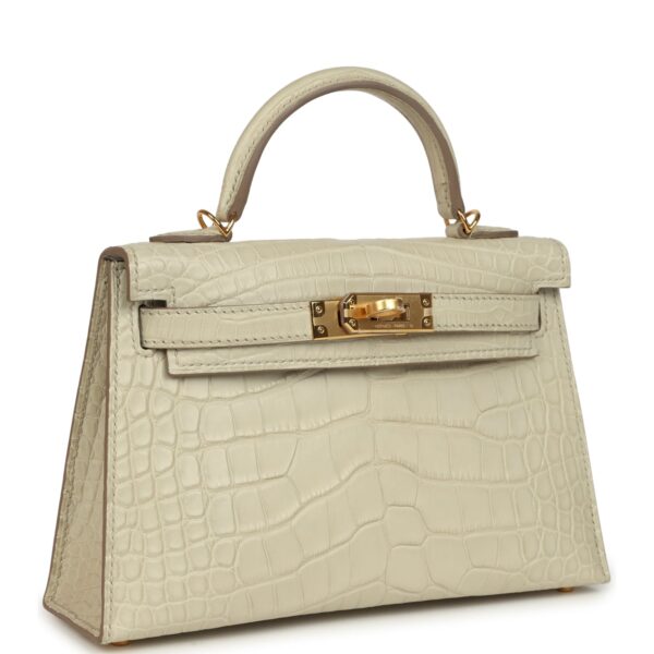 H-K-260115-7-WH-02 Hermès Kelly Sellier 20 Beton Matte Alligator Gold Hardware