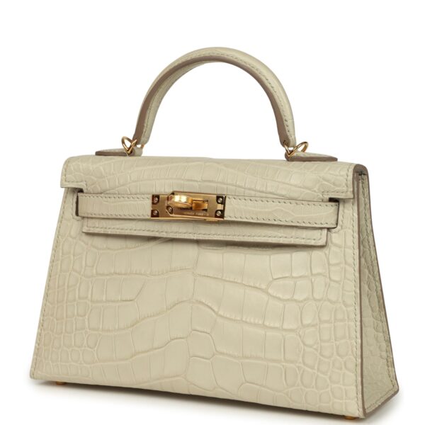 H-K-260115-7-WH-03 Hermès Kelly Sellier 20 Beton Matte Alligator Gold Hardware