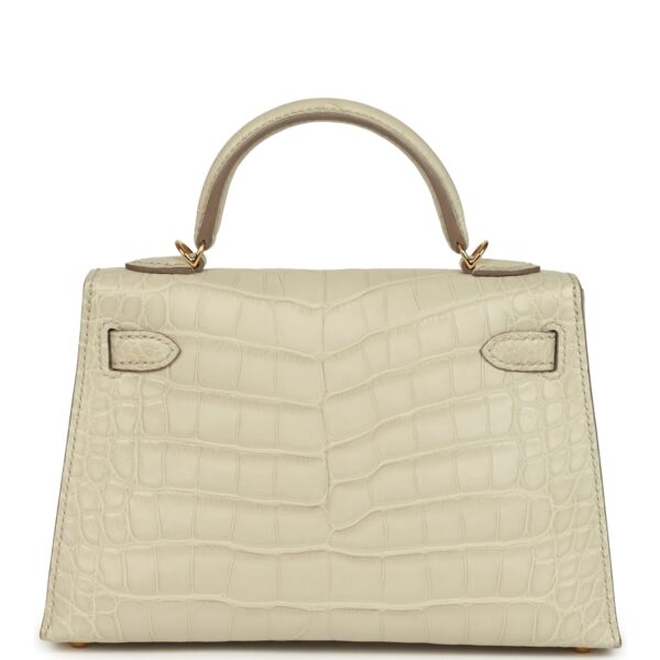 H-K-260115-7-WH-05 Hermès Kelly Sellier 20 Beton Matte Alligator Gold Hardware