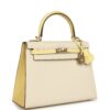 Hermès Kelly Sellier 25 Craie, Jaune Poussin Epsom Gold Hardware