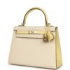 Hermès Kelly Sellier 25 Craie, Jaune Poussin Epsom Gold Hardware